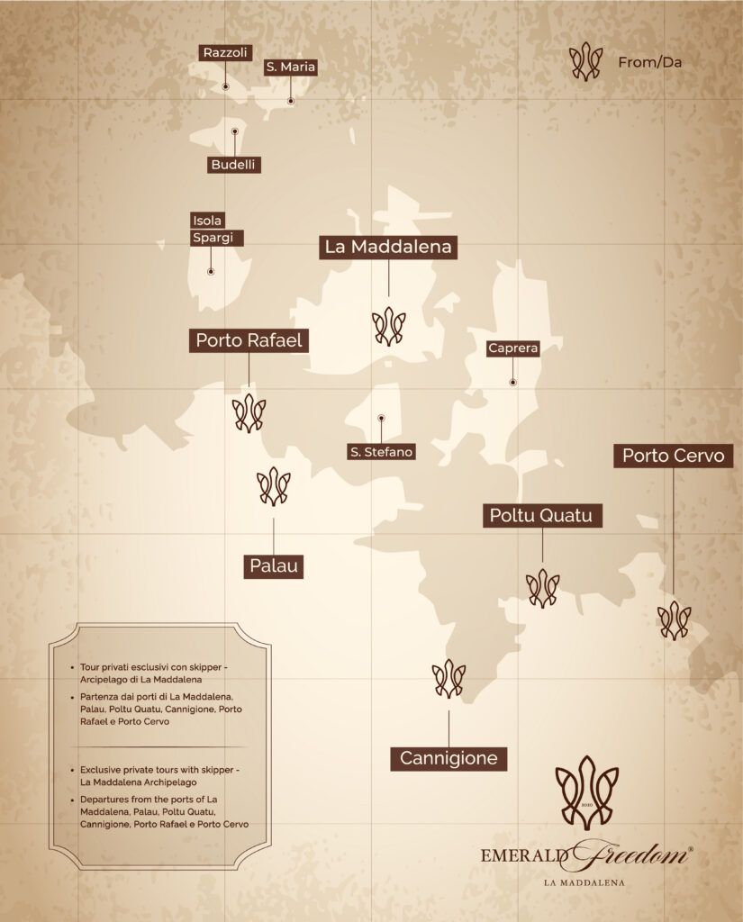 Emerald Freedom La Maddalena Private Boat mappa itinerario